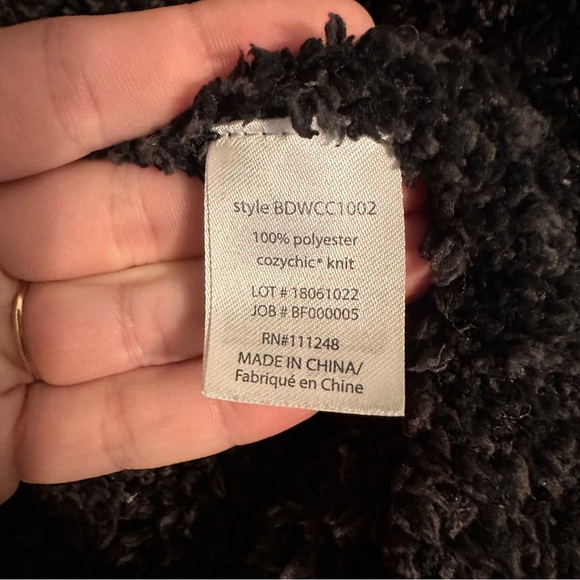 Barefoot Dreams CozyChic Cocoon Cardigan Carbon Dark Gray Black Size L/XL - Picture 6 of 7